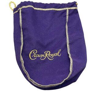 Crown Royal purple gold cloth drawstring bag 9" READ